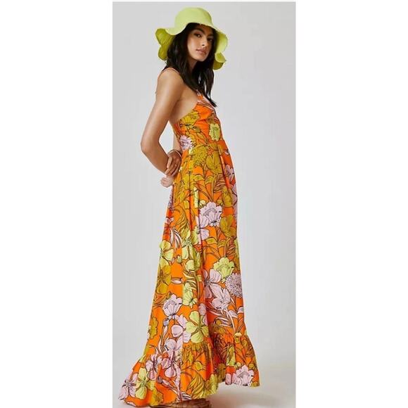 Anthropologie Plenty by Tracy Reese Floral Maxi Dress Sz L Boho Floral Pockets - Picture 7 of 11